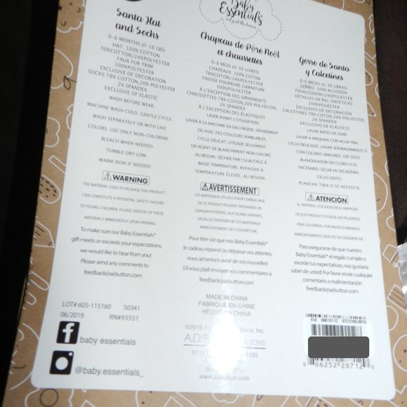 Santa "MY 1st CHRISTMAS" Santa Hat & Booties Gift set for Infant/Baby 0-6M NEW! - Picture 8 of 13